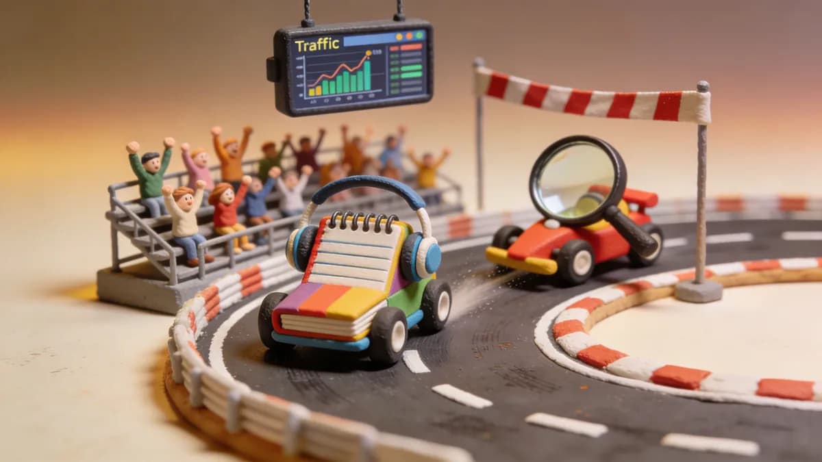 NotebookLM обогнал Perplexity по трафику — тихая революция в AI-поиске